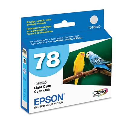 Epson T078520S (78) Claria Ink, 430 Page-Yield, Light Cyan T078520-S